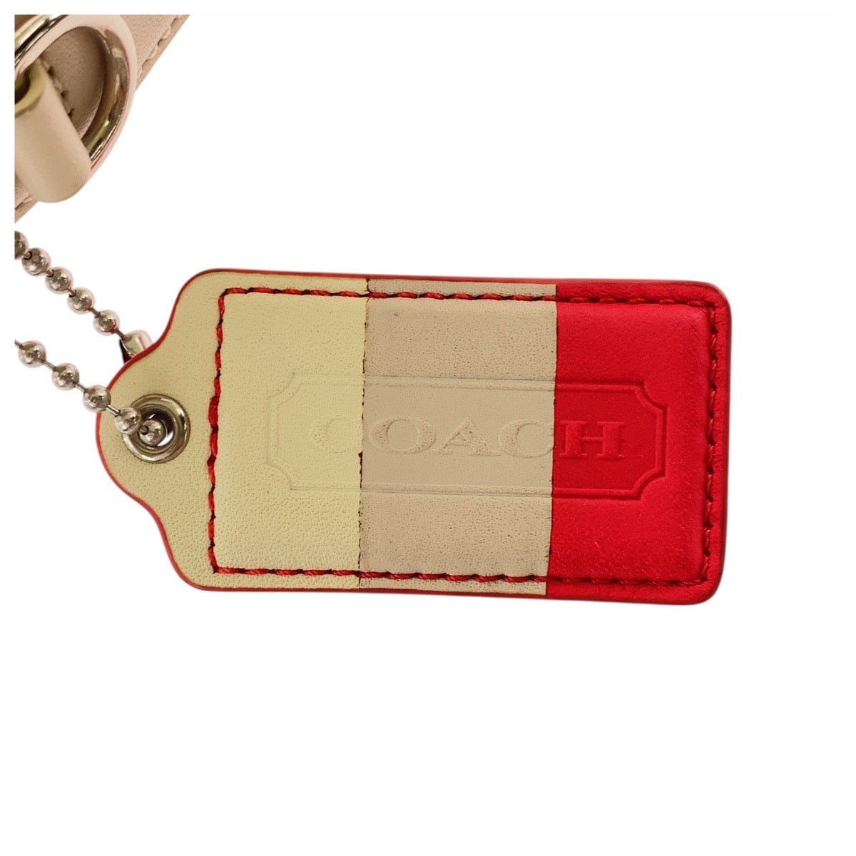 18764
COACH コーチ ピンク アイボリー シルバー金具 レザー L1280-23711 ショルダーバッグ 2way  レディース ABP12