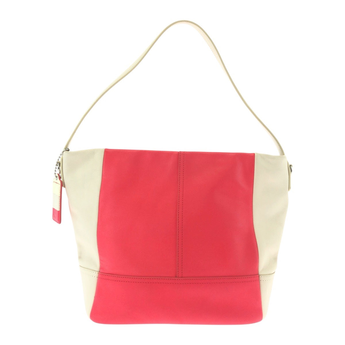 18764
COACH コーチ ピンク アイボリー シルバー金具 レザー L1280-23711 ショルダーバッグ 2way  レディース ABP12