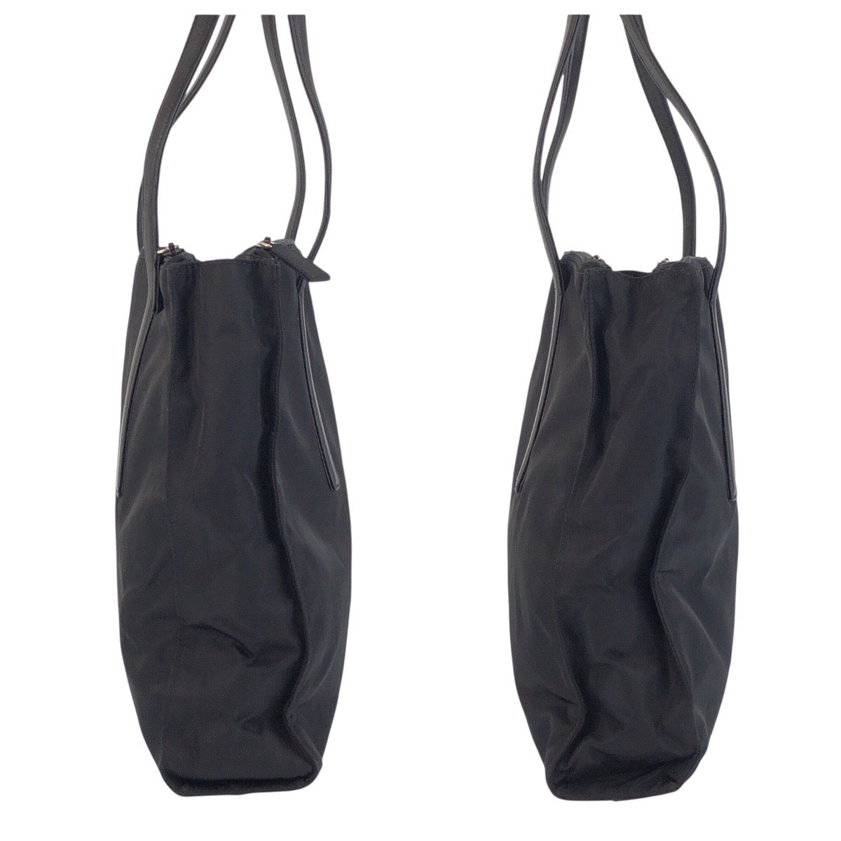 18765
PRADA プラダ テスート 三角ロゴプレート ブラック 黒 シルバー金具 ナイロン ショルダーバッグ トートバッグ  レディース AB32