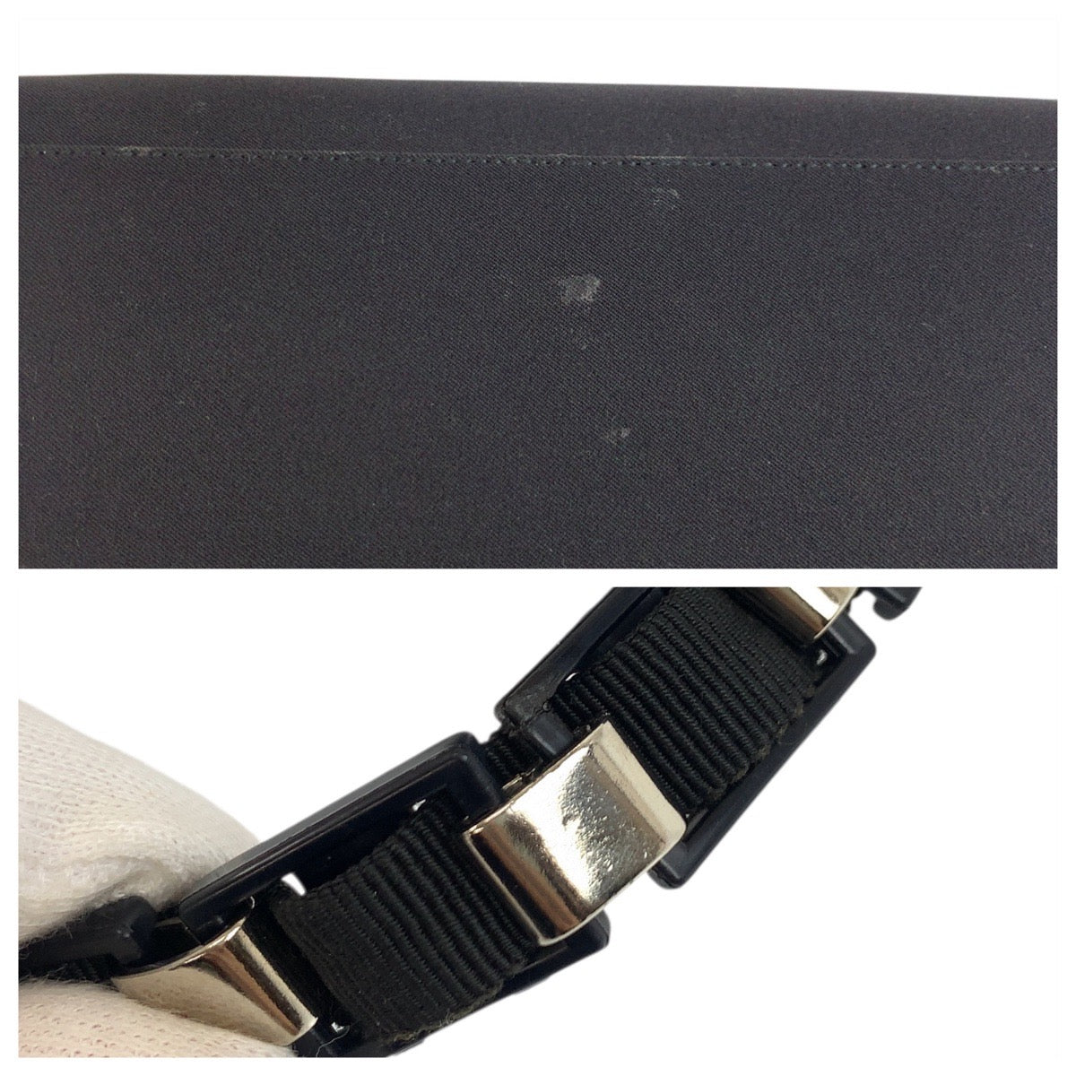 18766
Salvatore Ferragamo サルヴァトーレフェラガモ ヴァラ ブラック 黒 シルバー金具 ナイロン AU-21 8803 トートバッグ ショルダーバッグ  レディース A14
