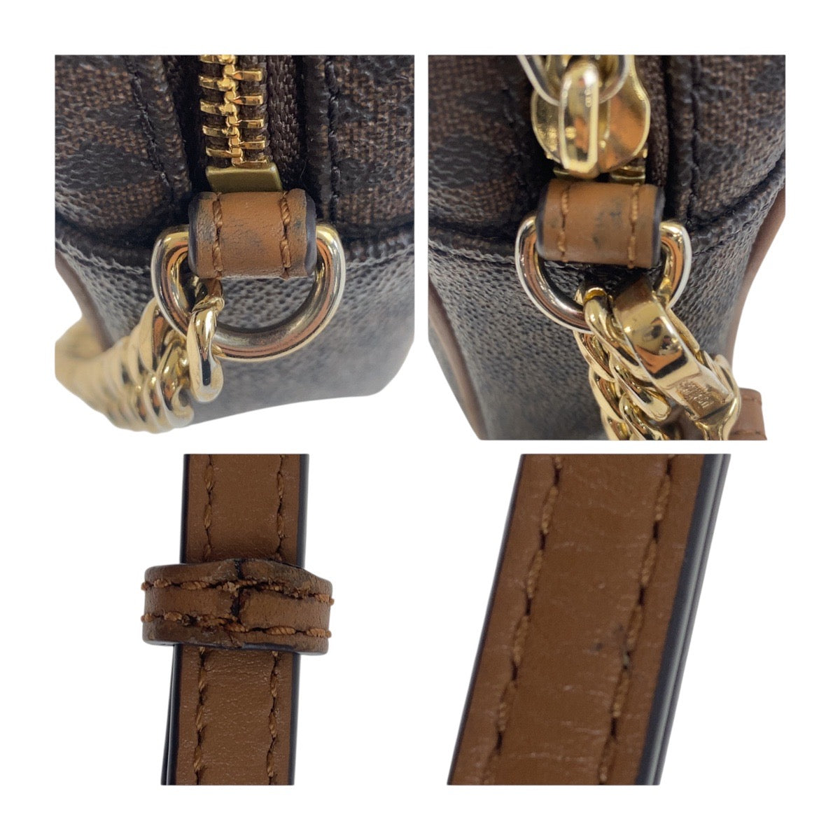18767
Michael Kors Brown Gold Hardware PVC 32S7GJSC7B Crossbody Shoulder Bag Ladies AB8