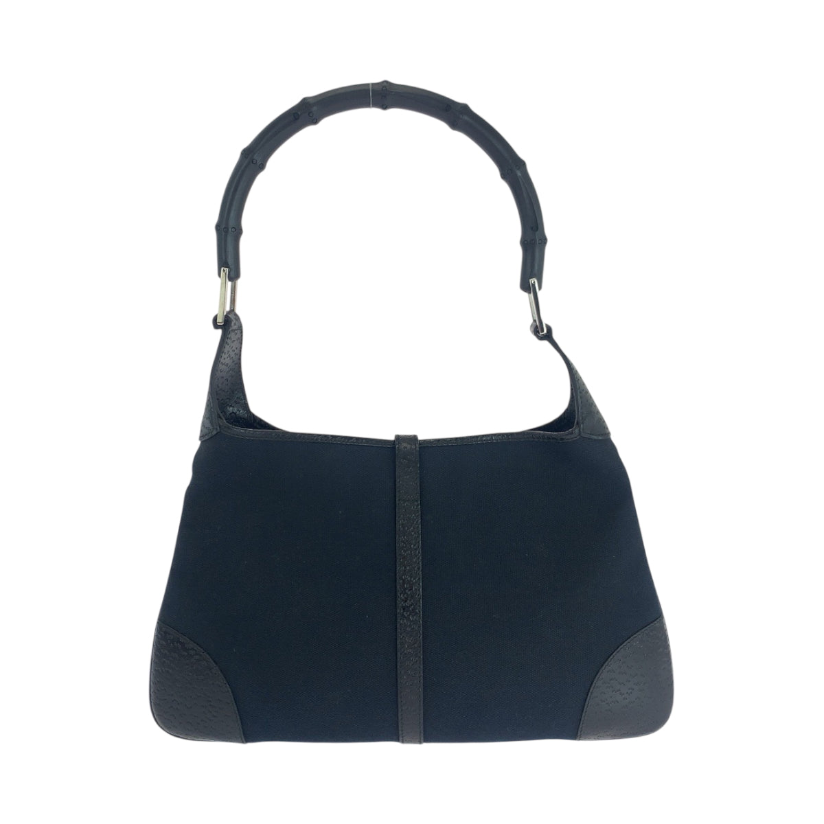 18769
GUCCI グッチ バンブー ブラック 黒 シルバー金具 GGキャンバス 001 4060 ショルダーバッグ 肩掛け  レディース A30