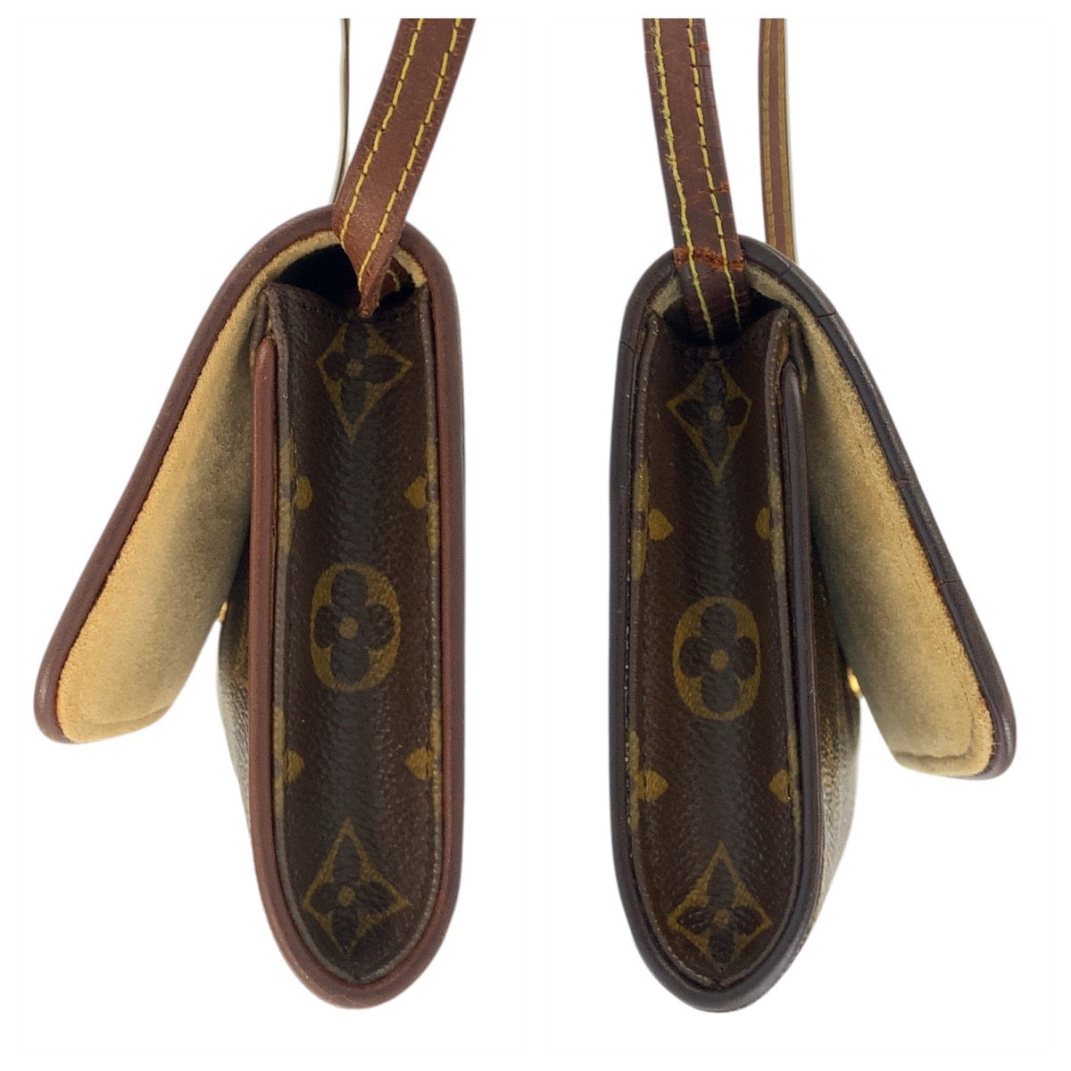 18773
LOUIS VUITTON ルイヴィトン モノグラム ポシェットツインGM ブラウン ゴールド金具 PVC M51852 ショルダーバッグ ポシェット  レディース