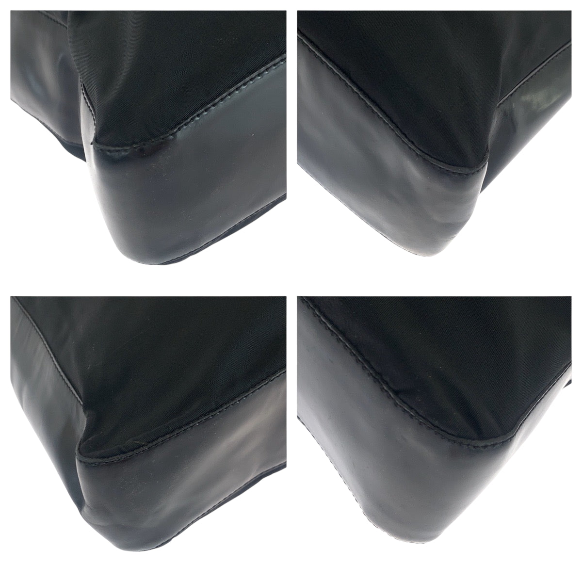 18776
PRADA プラダ テスート ロゴ ブラック 黒 シルバー金具 ナイロン / パテントレザー トートバッグ ショルダーバッグ  レディース ABP18