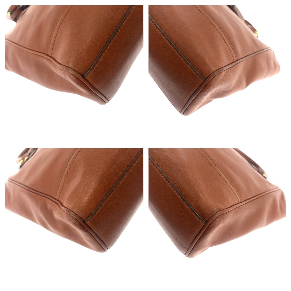 18777
COACH コーチ タッセル ブラウン ゴールド金具 レザー トートバッグ ハンドバッグ  レディース AB6