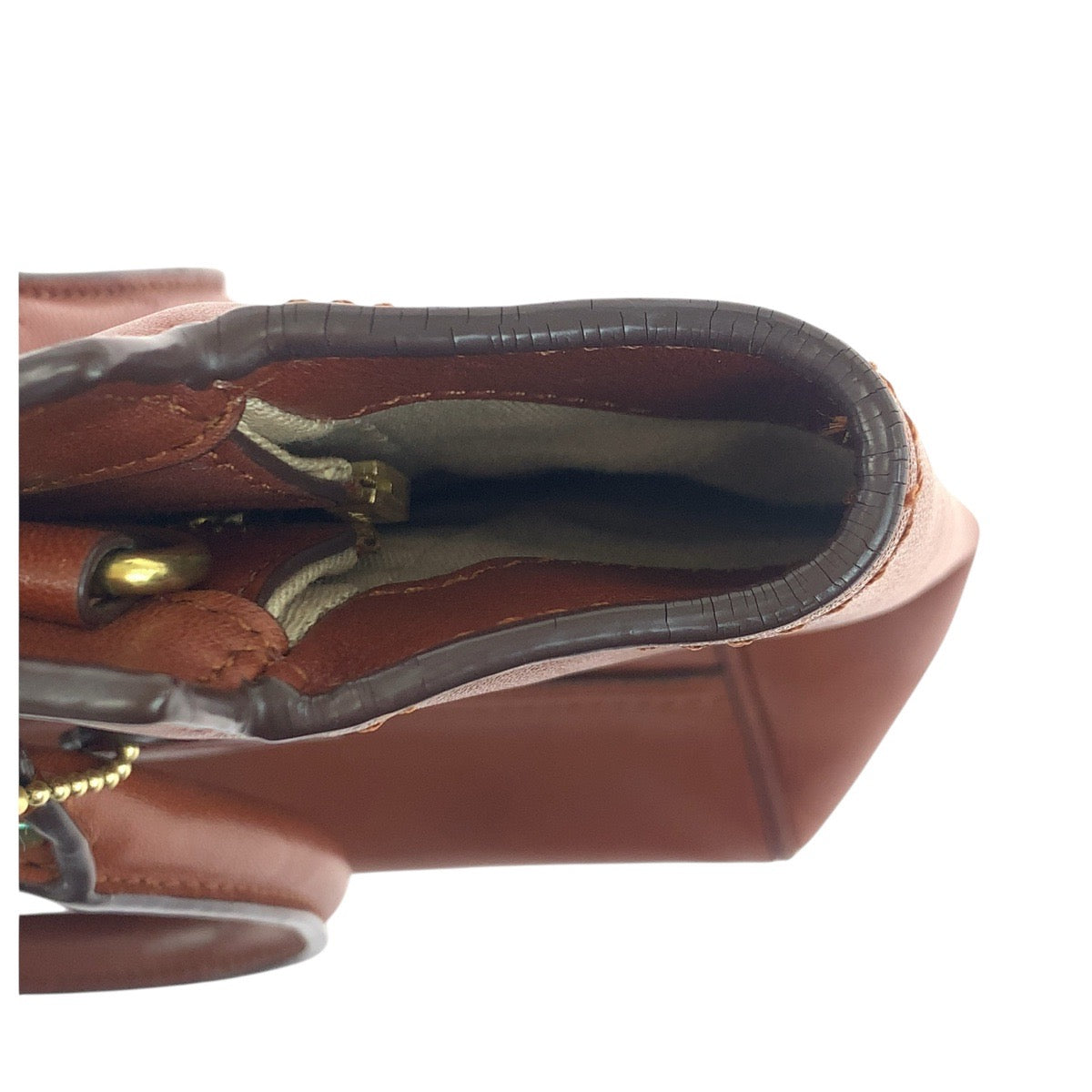 18777
COACH コーチ タッセル ブラウン ゴールド金具 レザー トートバッグ ハンドバッグ  レディース AB6