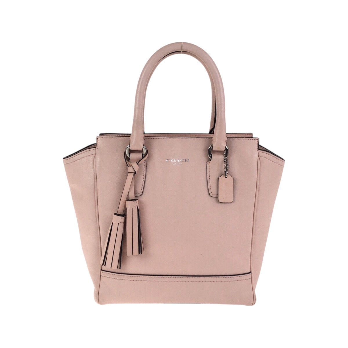 18778
COACH Legacy Mini Tanner Pink Silver Hardware Leather Tote Bag Handbag Women's AB10