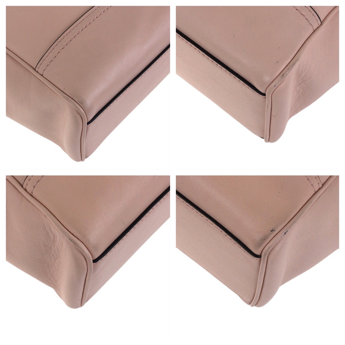 18778
COACH Legacy Mini Tanner Pink Silver Hardware Leather Tote Bag Handbag Women's AB10