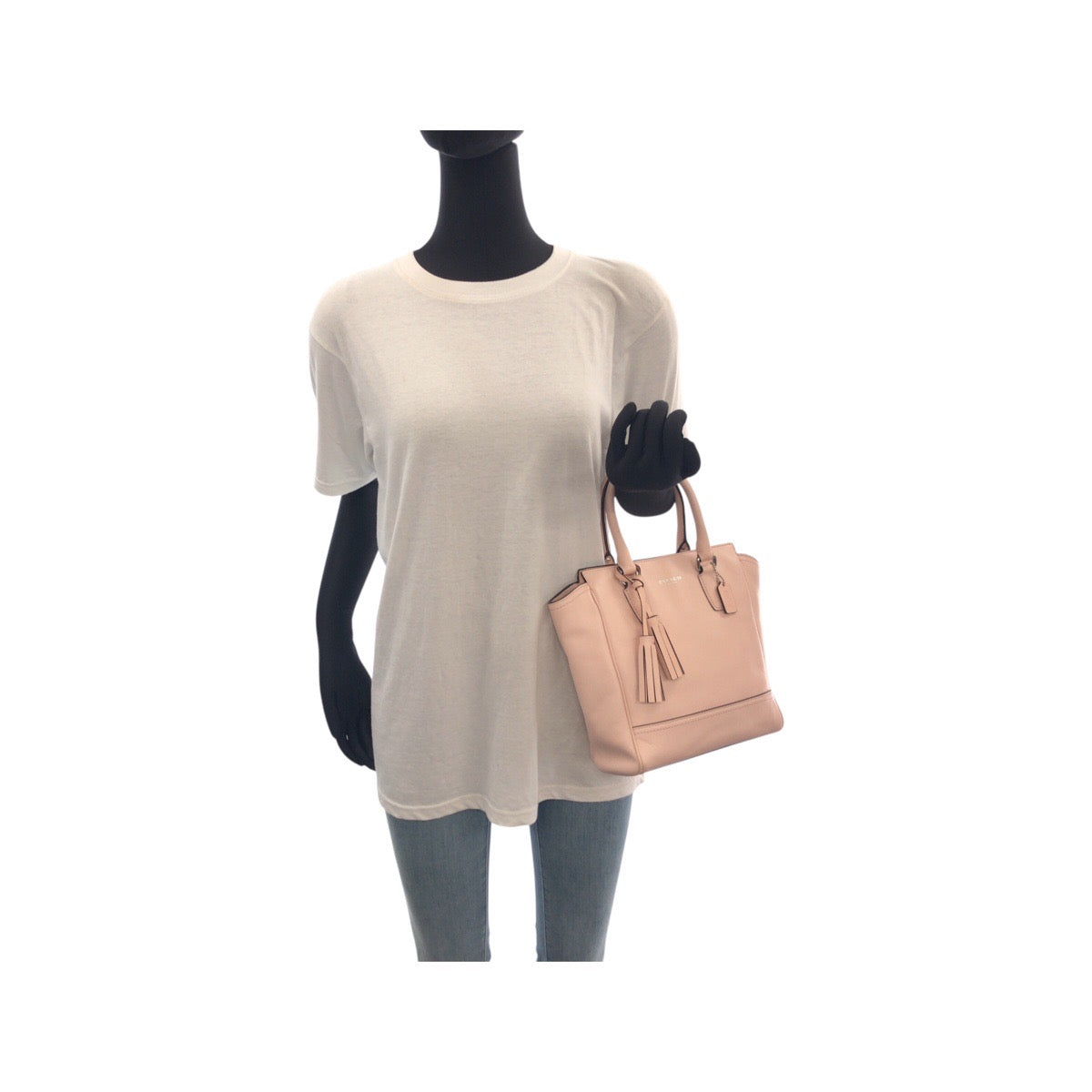 18778
COACH Legacy Mini Tanner Pink Silver Hardware Leather Tote Bag Handbag Women's AB10