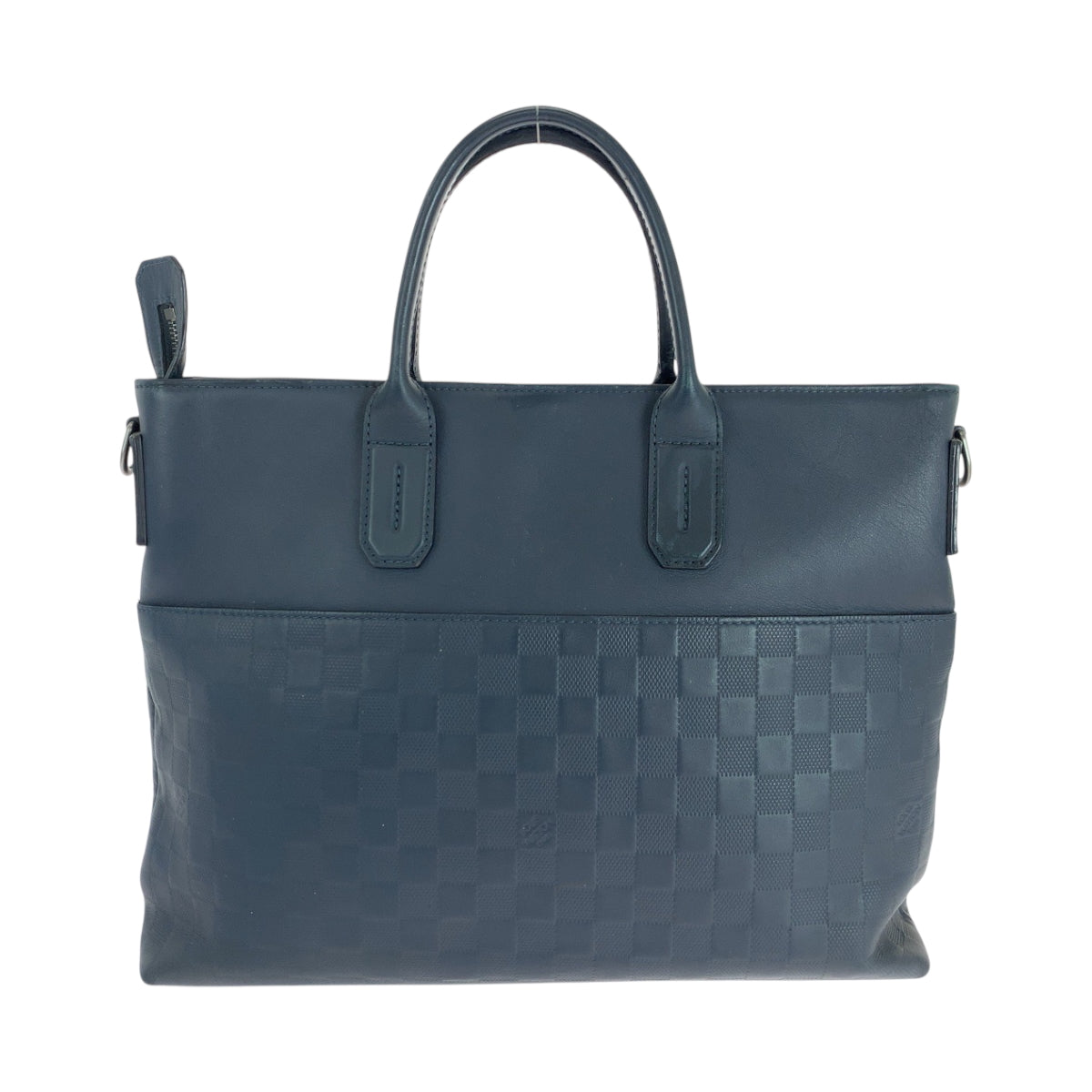 18779
LOUIS VUITTON ルイヴィトン ダミエ アンフィニ 7DW コスモス ブルー シルバー金具 レザー N41567 ビジネスバッグ ハンドバッグ  メンズ AB42