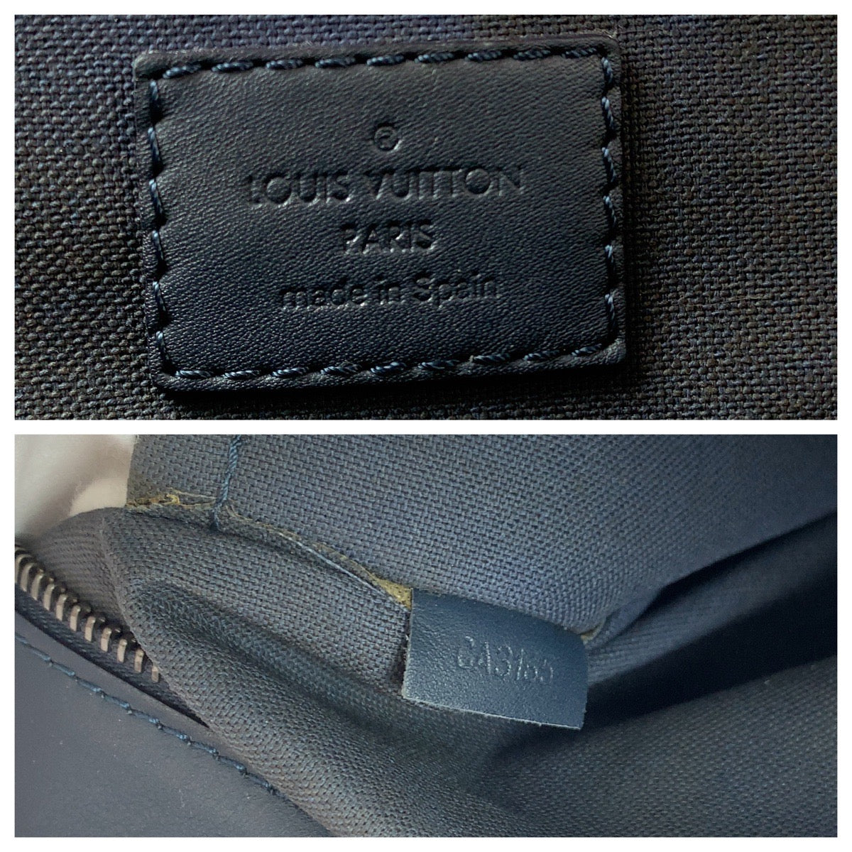 18779
LOUIS VUITTON ルイヴィトン ダミエ アンフィニ 7DW コスモス ブルー シルバー金具 レザー N41567 ビジネスバッグ ハンドバッグ  メンズ AB42
