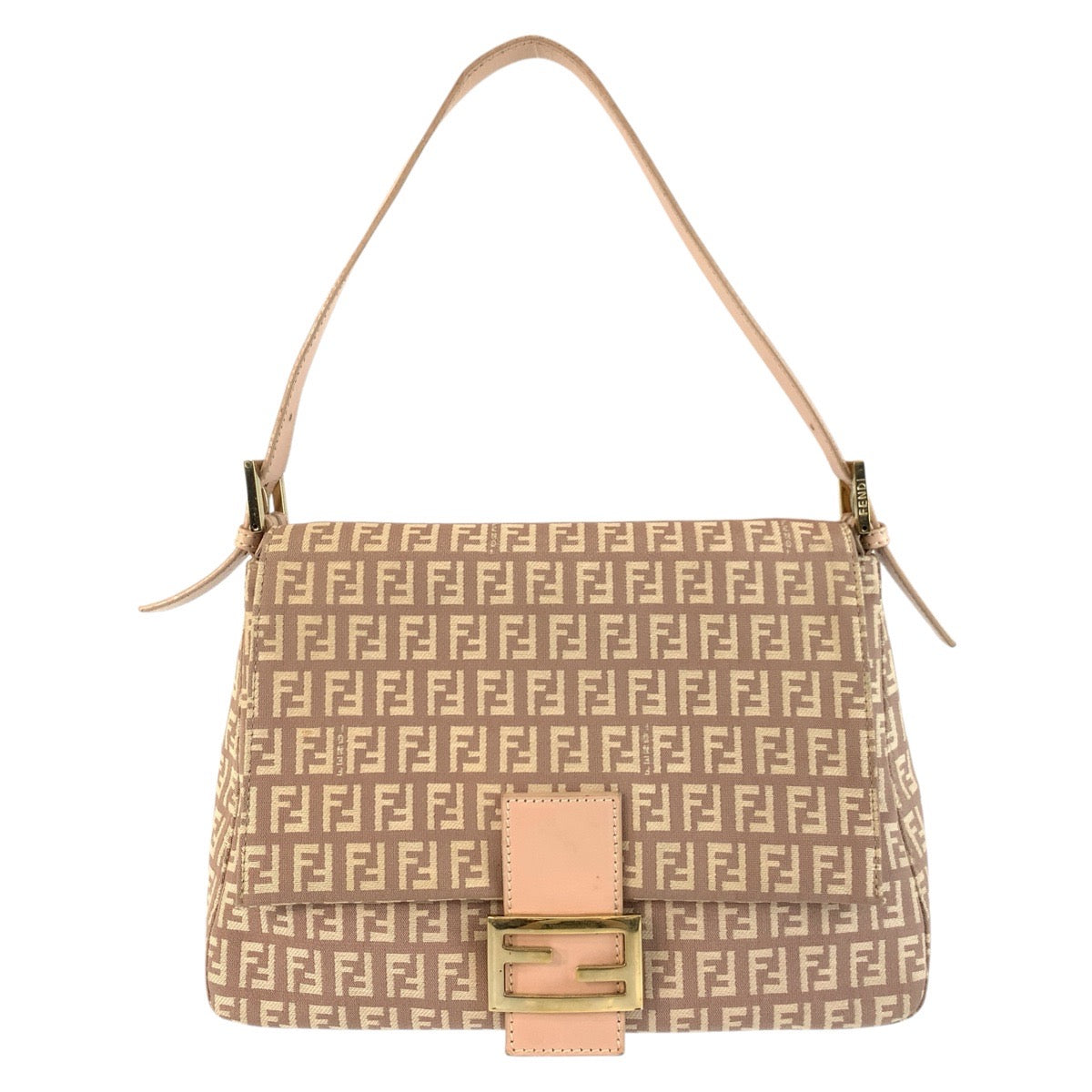 18783
FENDI フェンディ ズッキーノ マンマバケット ピンクベージュ ゴールド金具 キャンバス / レザー 8BR001LPN059 ショルダーバッグ  レディース ABP80