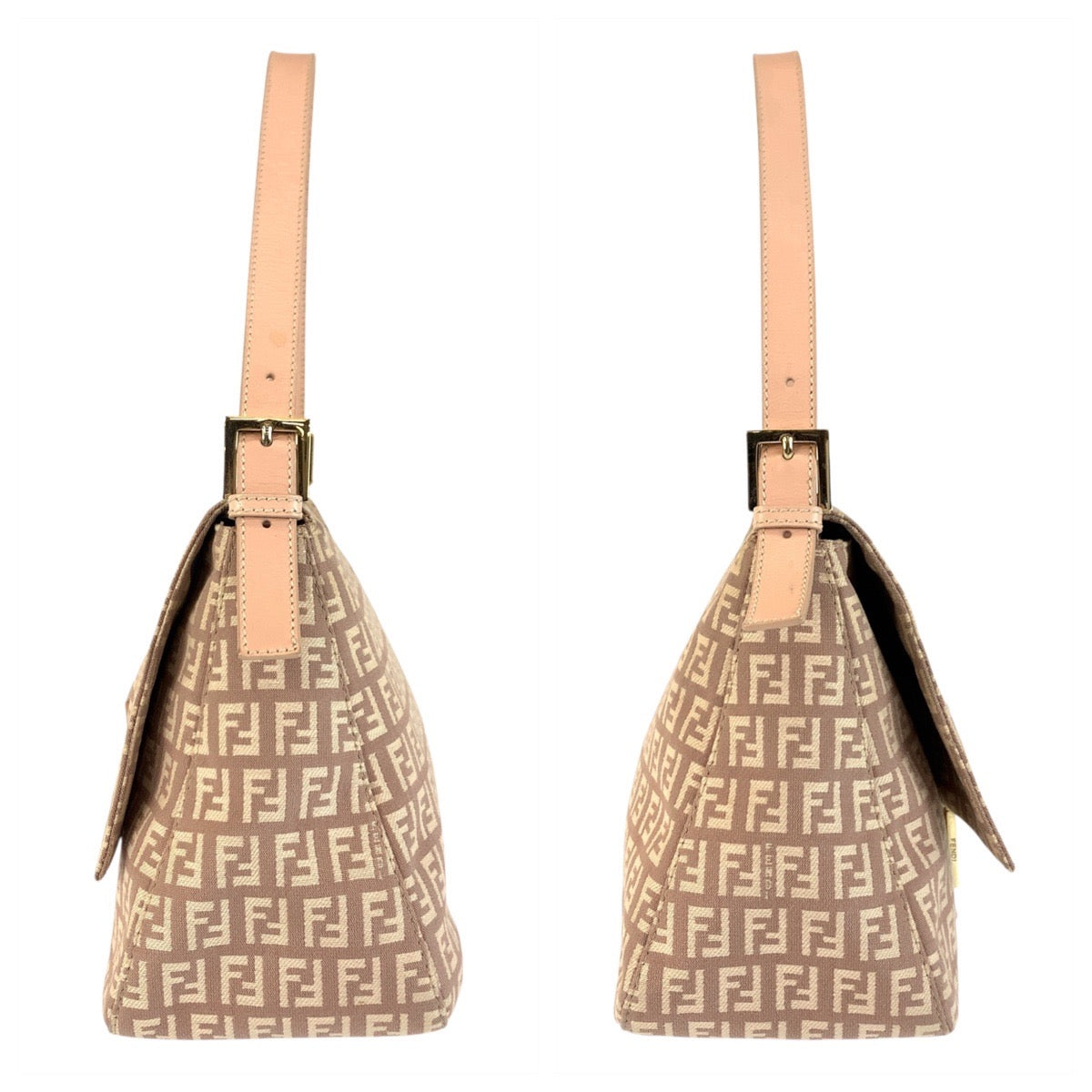 18783
FENDI フェンディ ズッキーノ マンマバケット ピンクベージュ ゴールド金具 キャンバス / レザー 8BR001LPN059 ショルダーバッグ  レディース ABP80