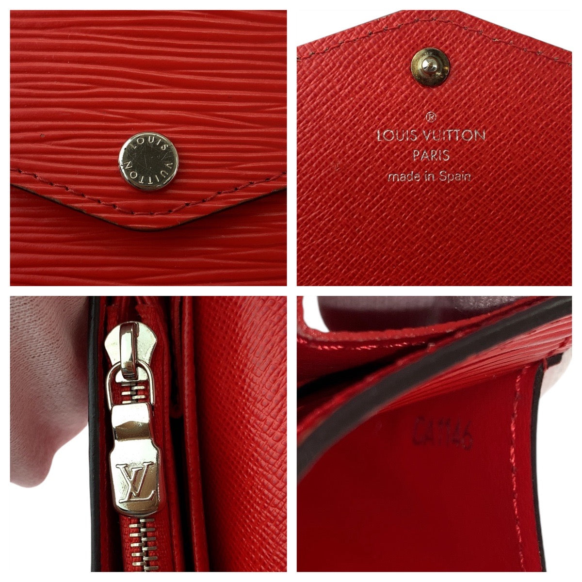 18785
LOUIS VUITTON ルイヴィトン エピ ポルトフォイユ サラ コクリコ シルバー金具 レザー M60723 ロングウォレット レディース ABP32