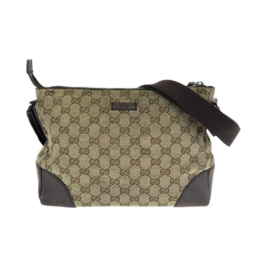 18787
GUCCI グッチ ブラウン ベージュ シルバー金具 GGキャンバス 114273 ショルダーバッグ メッセンジャーバッグ  レディース B39
