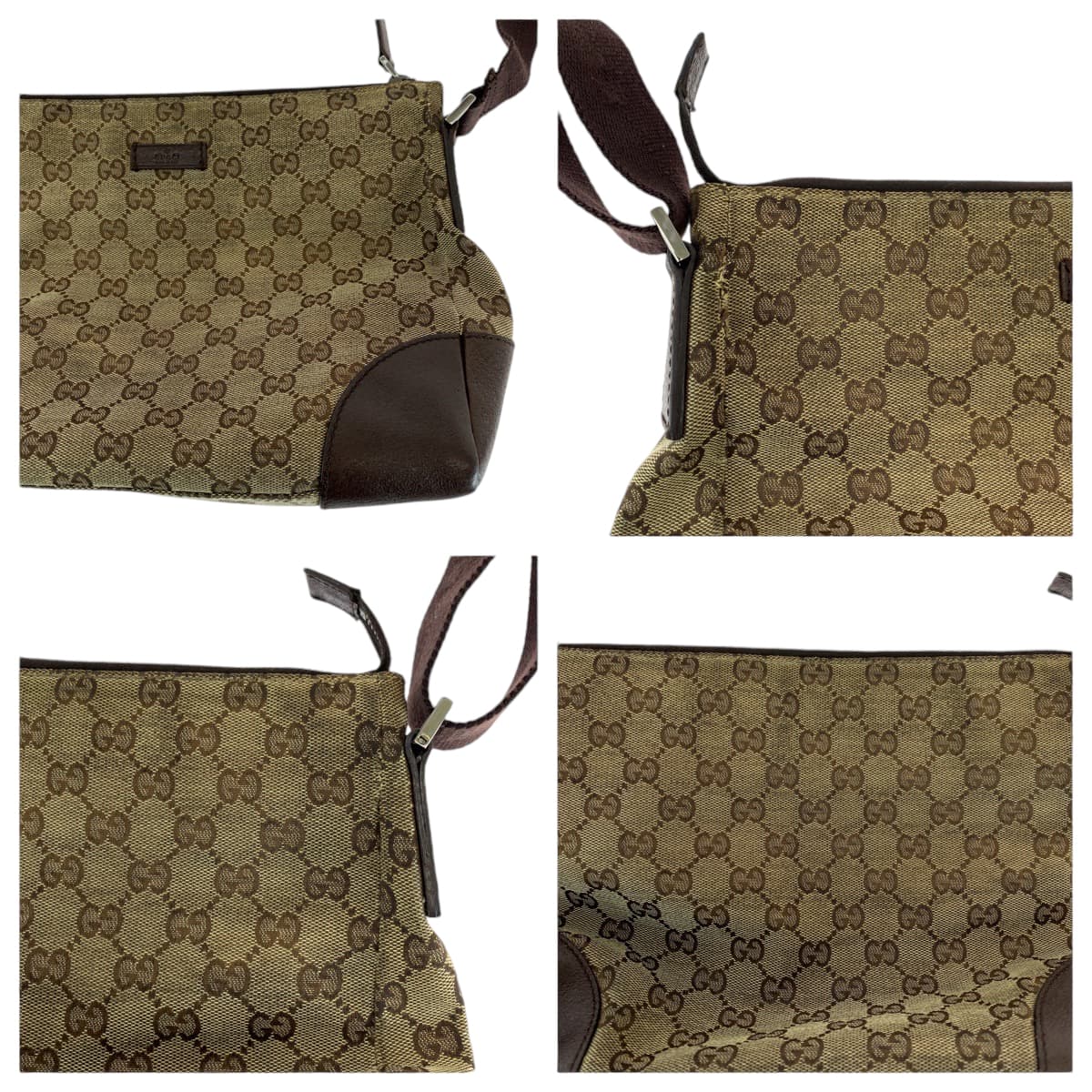 18787
GUCCI グッチ ブラウン ベージュ シルバー金具 GGキャンバス 114273 ショルダーバッグ メッセンジャーバッグ  レディース B39