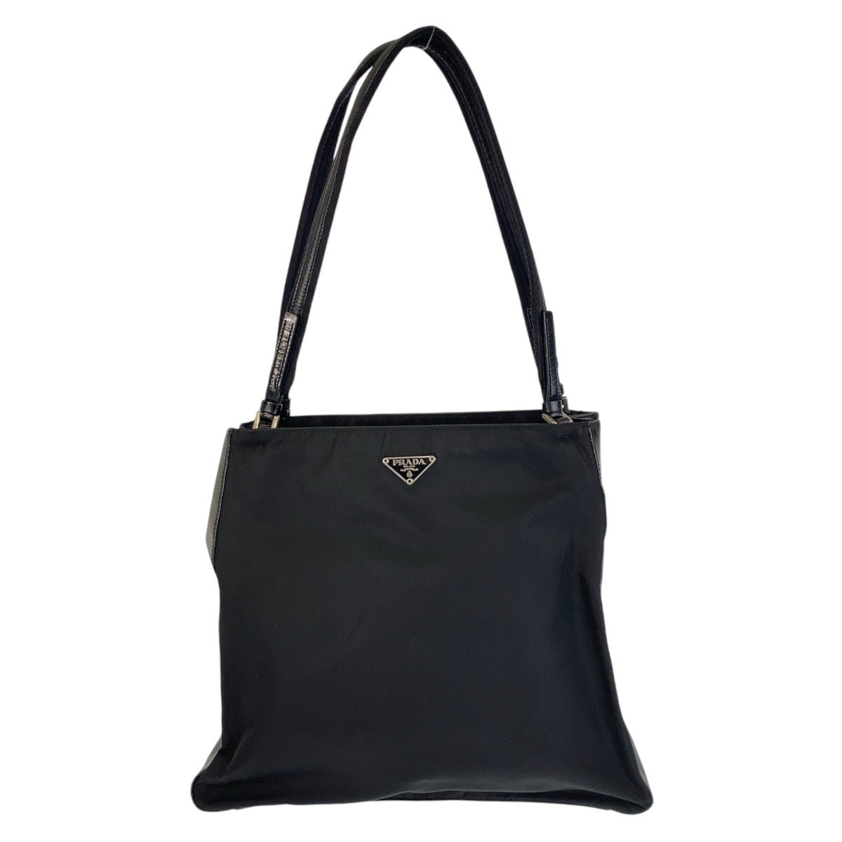 18788
PRADA プラダ テスート 三角ロゴプレート ブラック 黒 シルバー金具 ナイロン トートバッグ ショルダーバッグ  レディース ABP39