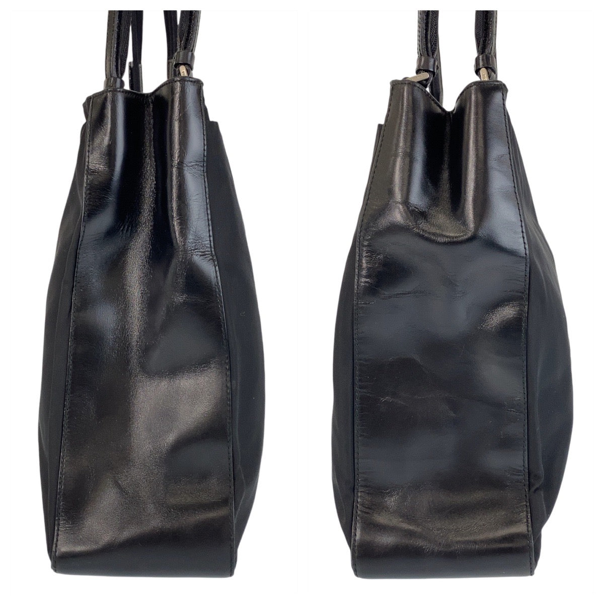 18788
PRADA プラダ テスート 三角ロゴプレート ブラック 黒 シルバー金具 ナイロン トートバッグ ショルダーバッグ  レディース ABP39
