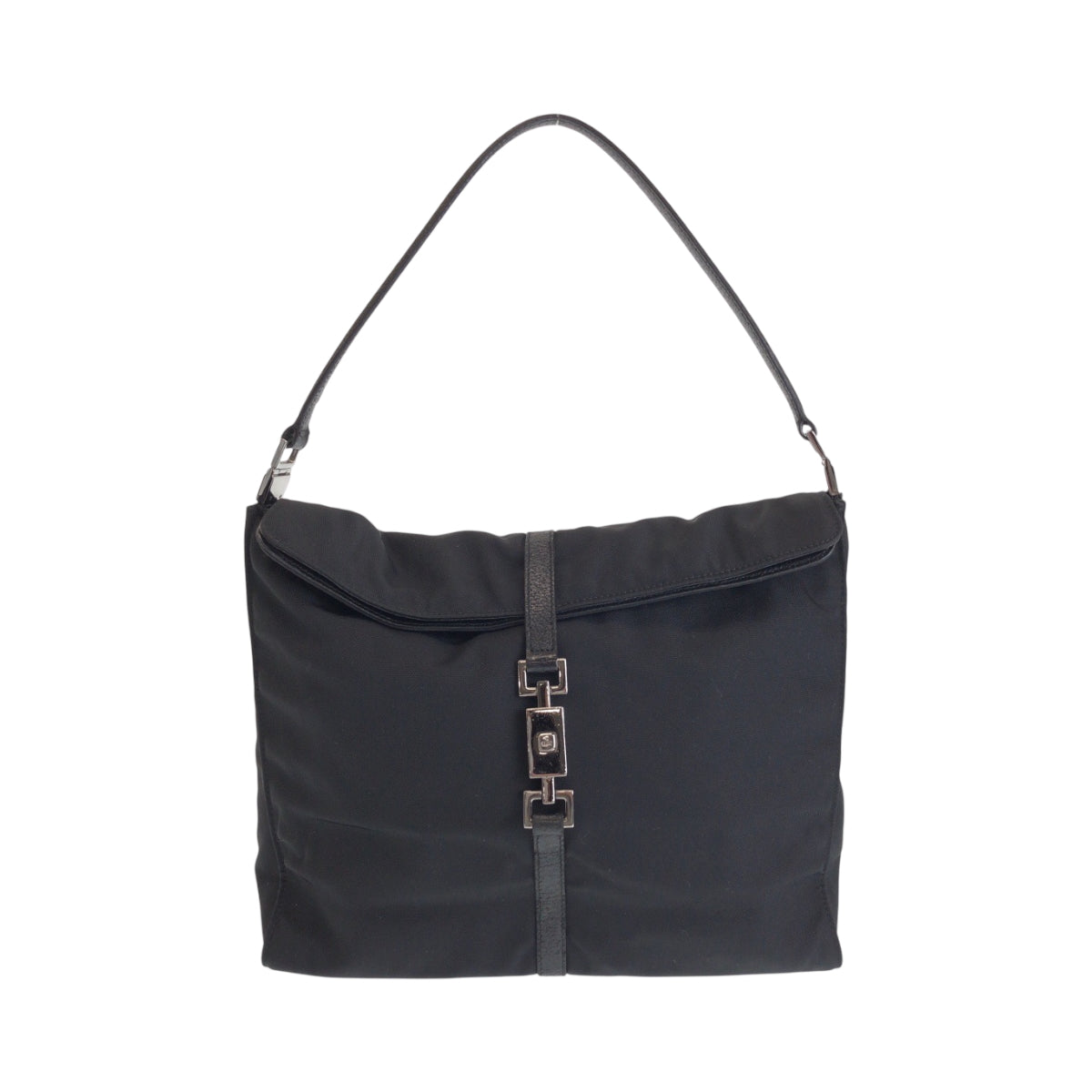 18791
GUCCI グッチ ジャッキー ブラック 黒 シルバー金具 ナイロン 001 3355 ショルダーバッグ レディース AB35