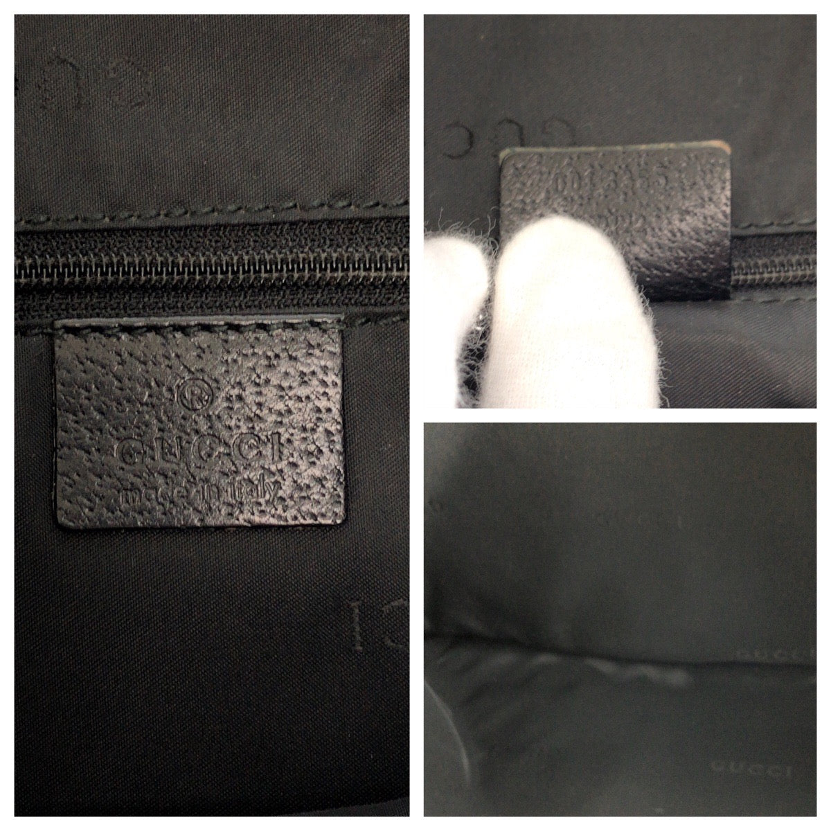 18791
GUCCI グッチ ジャッキー ブラック 黒 シルバー金具 ナイロン 001 3355 ショルダーバッグ レディース AB35