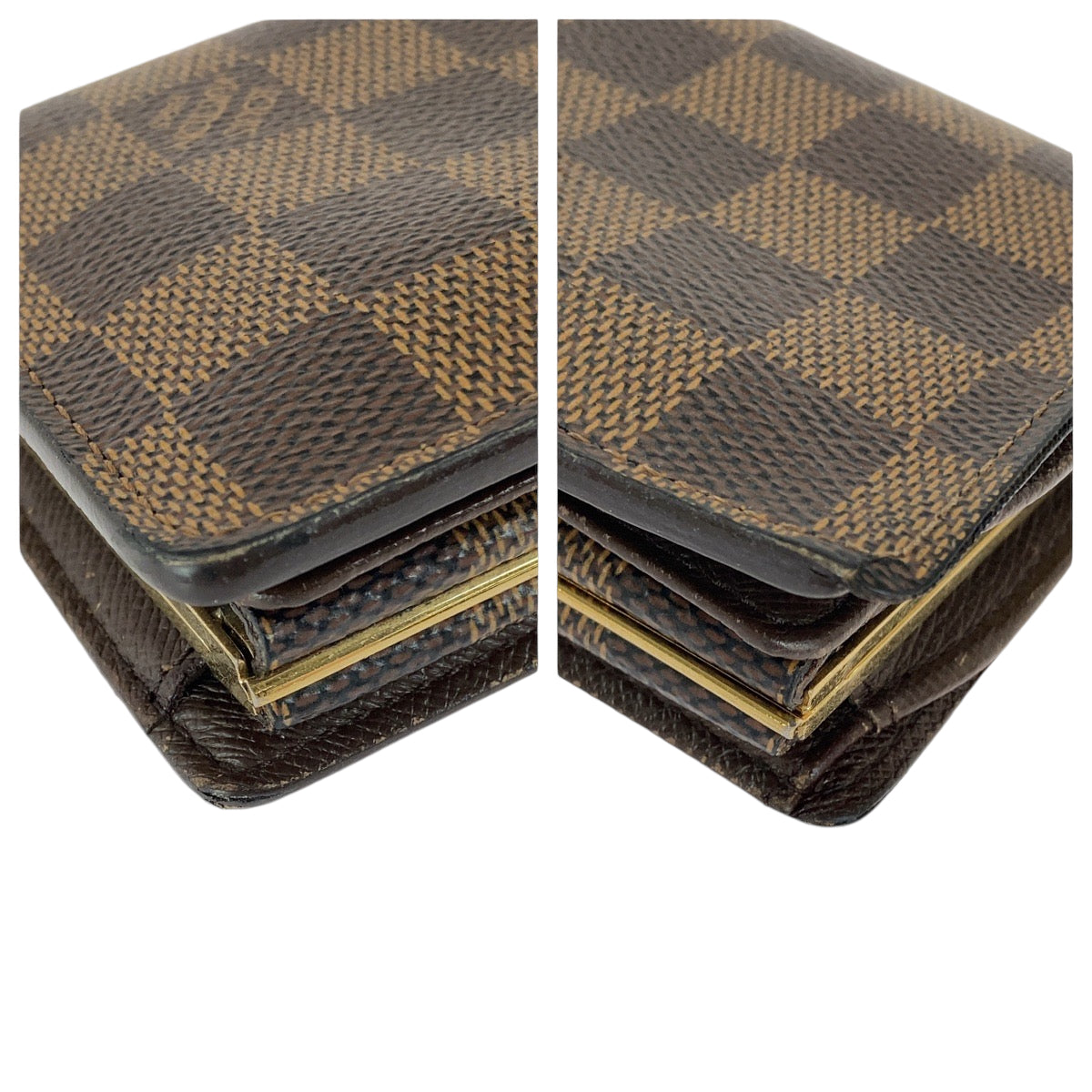 18794
LOUIS VUITTON ルイヴィトン ダミエ エベヌ ポルトフォイユ ヴィエノワ ブラウン ゴールド金具 PVC N61674 がま口 折財布 コンパクトウォレット レディース AB28