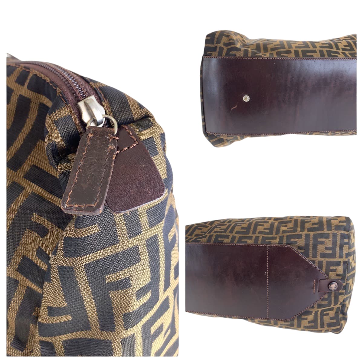 18795
FENDI フェンディ ズッカ ブラウン シルバー金具 キャンバス 15418 0 009 ボストンバッグ 男女兼用  レディース AB39