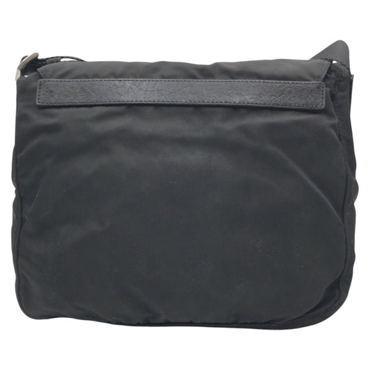 18796
PRADA プラダ テスート 三角ロゴプレート ブラック 黒 シルバー金具 ナイロン ショルダーバッグ ポシェット レディース AB