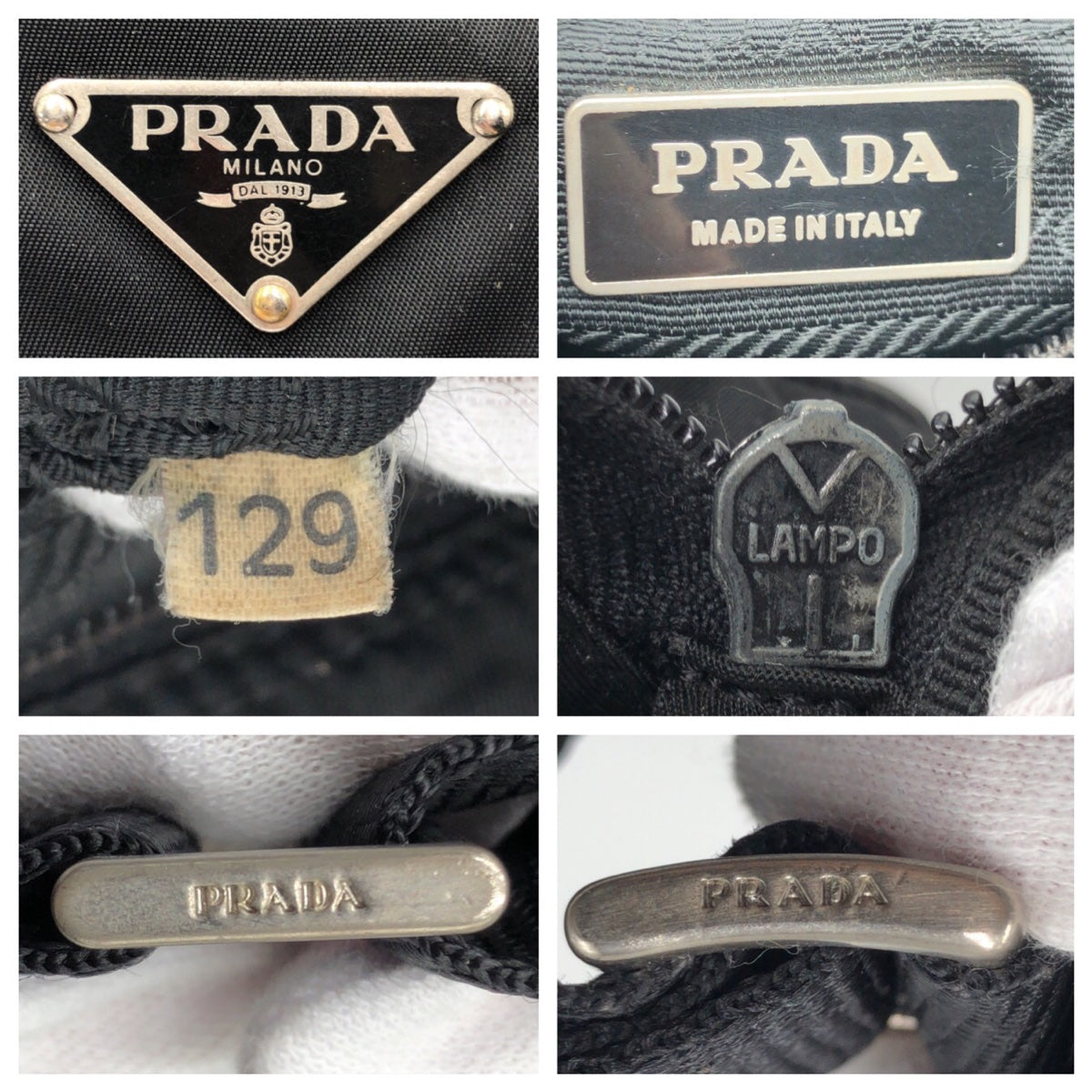 18796
PRADA プラダ テスート 三角ロゴプレート ブラック 黒 シルバー金具 ナイロン ショルダーバック ポシェット  レディース AB