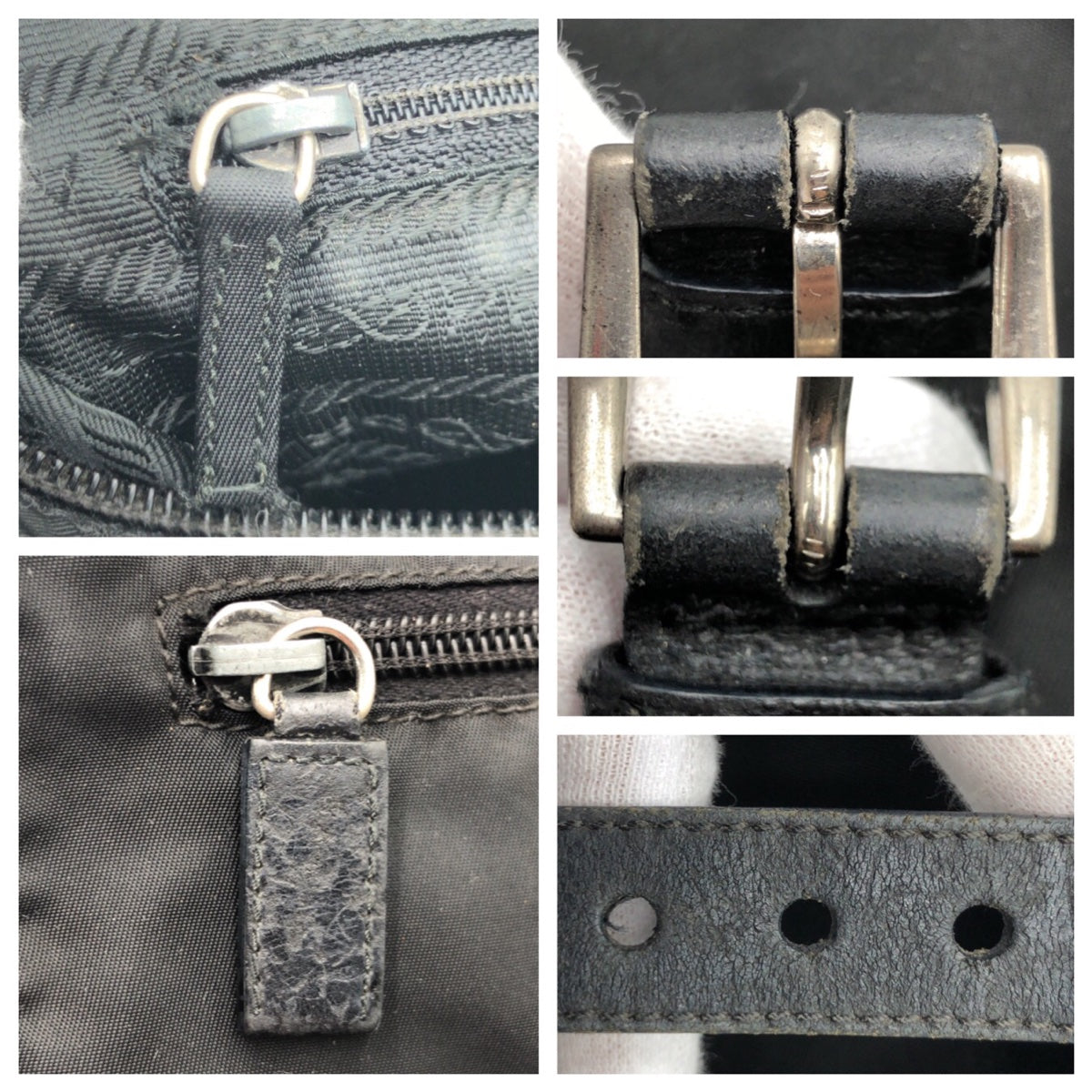 18796
PRADA プラダ テスート 三角ロゴプレート ブラック 黒 シルバー金具 ナイロン ショルダーバッグ ポシェット レディース AB