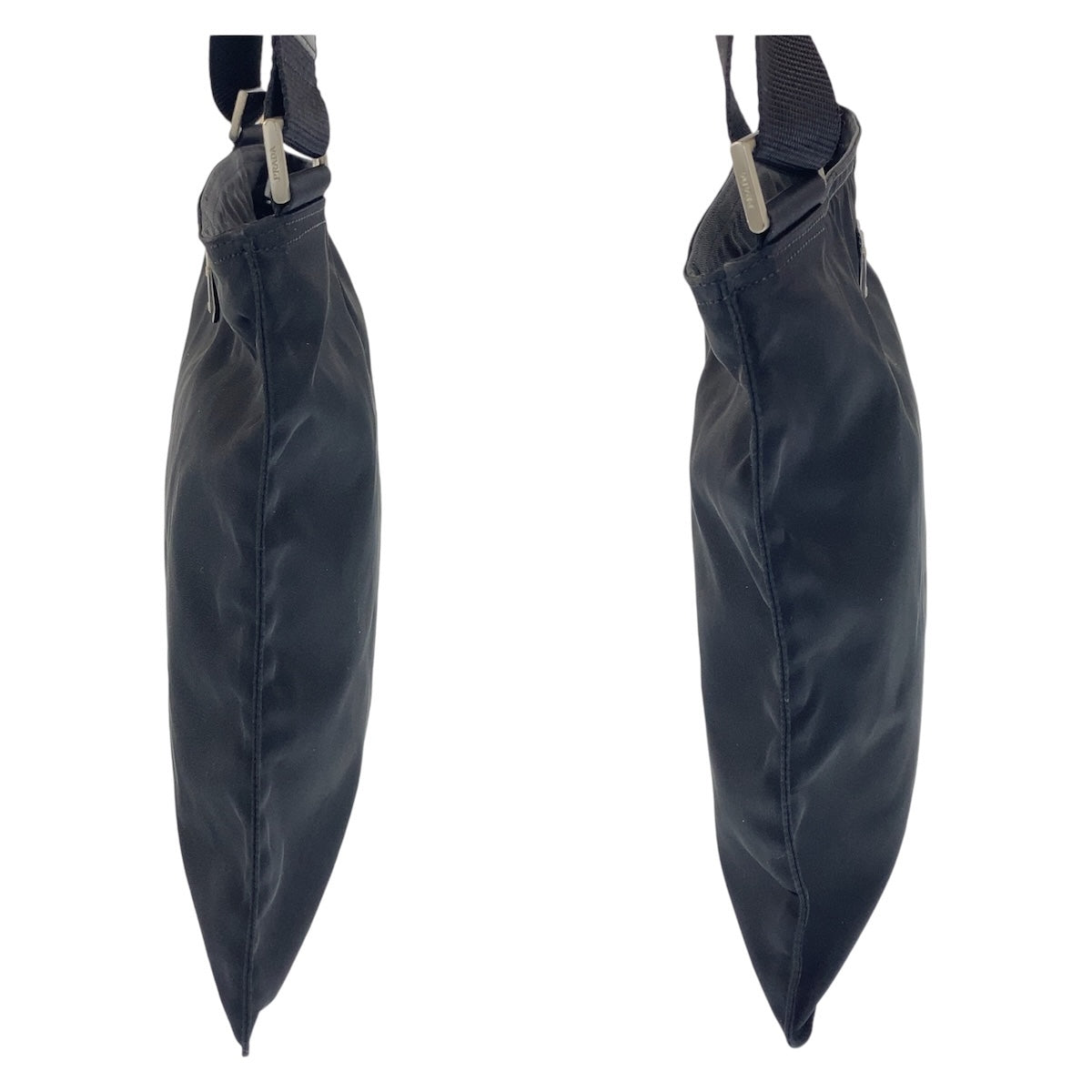 18801
PRADA プラダ テスート 三角ロゴプレート ブラック 黒 シルバー金具 ナイロン ショルダーバッグ ポシェット  レディース ABP39