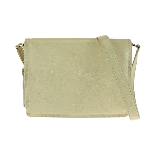 18802
Valentino Garavani ヴァレンティノ ガラヴァーニ ヴィンテージ タッセル ホワイト アイボリー ゴールド金具 レザー ショルダーバッグ ポシェット レディース AB44