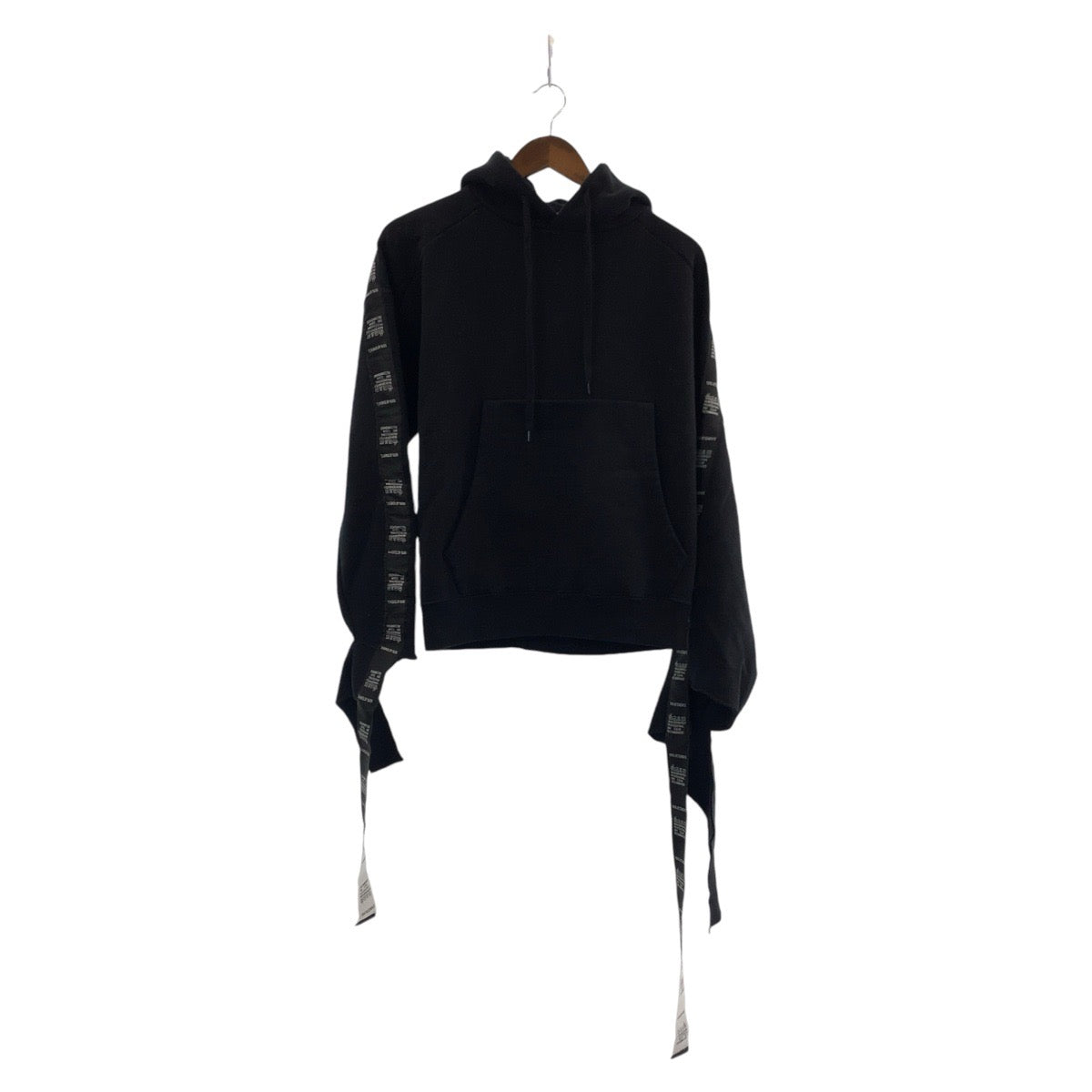 18806
VETEMENTS ヴェトモン テーピング パーカー アシンメトリー サイズXS ブラック 黒 コットン / ポリエステル パーカー フーディ レディース A32