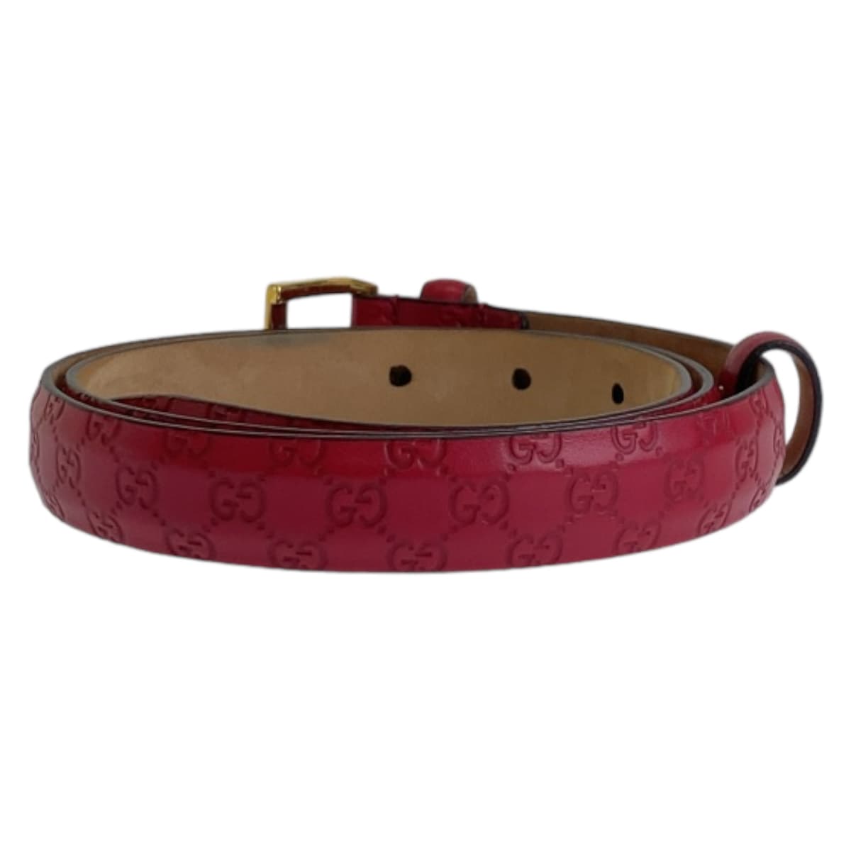 18808
GUCCI グッチ グッチシマ 85cm/34inc ピンク ゴールド金具 レザー 269813 ベルト 男女兼用  メンズ ABP30