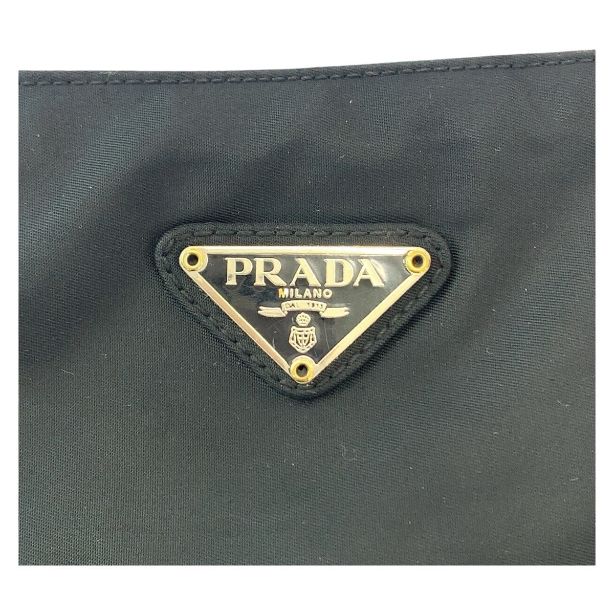 18809
PRADA プラダ テスート 三角ロゴプレート ブラック 黒 シルバー金具 ナイロン 54 トートバッグ ショルダーバッグ レディース ABP39