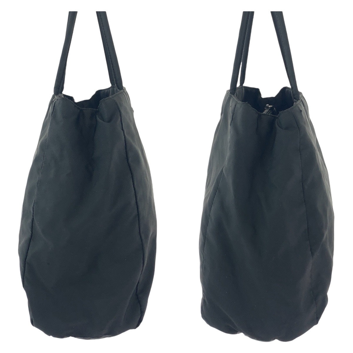 18809
PRADA プラダ テスート 三角ロゴプレート ブラック 黒 シルバー金具 ナイロン 54 トートバッグ ショルダーバッグ レディース ABP39