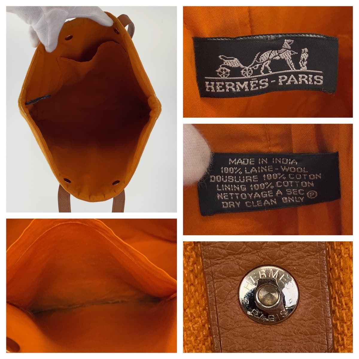 18810
HERMES エルメス アメダバ ディアゴGM オレンジ ブラウン シルバー金具 キャンバス / レザー トートバッグ ハンドバッグ A4対応  レディース AB40