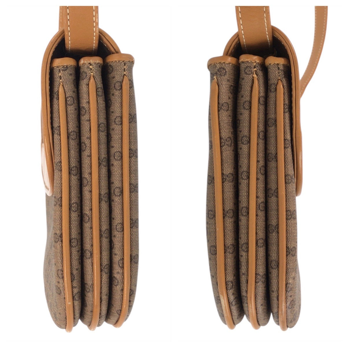 18812
GUCCI グッチ オールドグッチ マイクロGG ブラウン キャメル PVC / レザー 004 256 ショルダーバッグ メッセンジャーバッグ レディース AB40