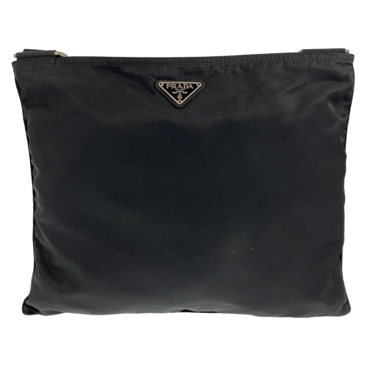 18815
PRADA プラダ テスート 三角ロゴプレート 男女兼用 ブラック 黒 シルバー金具 ナイロン ショルダーバッグ サコッシュ  レディース ABP40