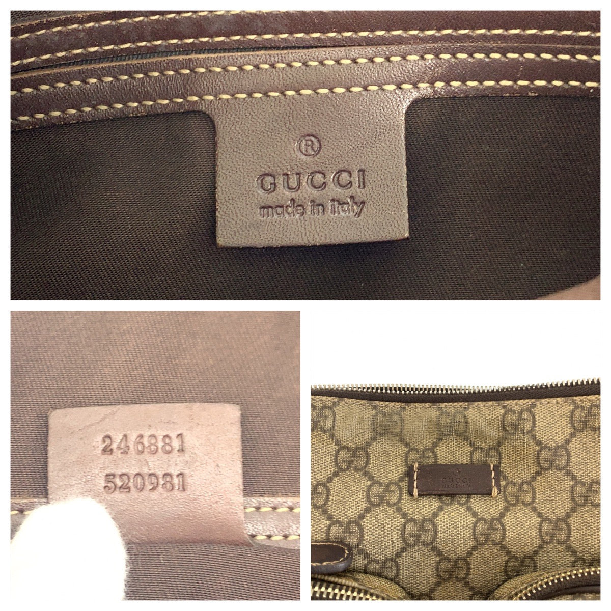 GUCCI グッチ ブラウン ベージュ シルバー金具 GGスプリームキャンバス 246861 ショルダーバッグ メッセンジャーバッグ  レディース