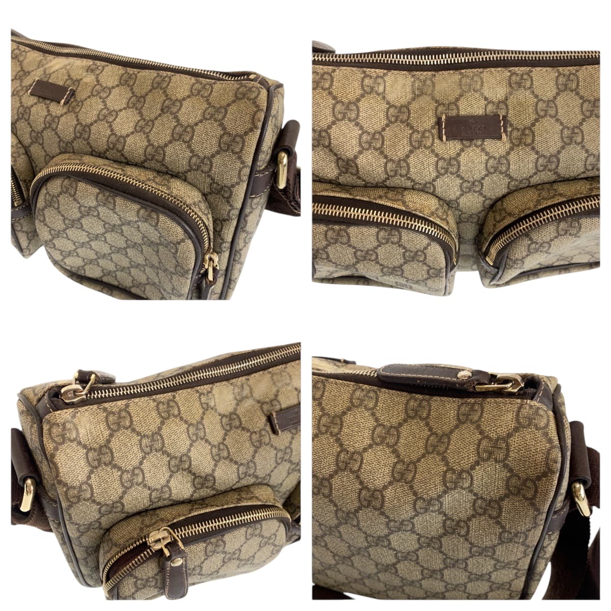 GUCCI グッチ ブラウン ベージュ シルバー金具 GGスプリームキャンバス 246861 ショルダーバッグ メッセンジャーバッグ  レディース