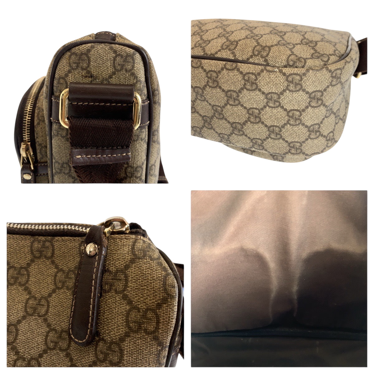 GUCCI グッチ ブラウン ベージュ シルバー金具 GGスプリームキャンバス 246861 ショルダーバッグ メッセンジャーバッグ  レディース