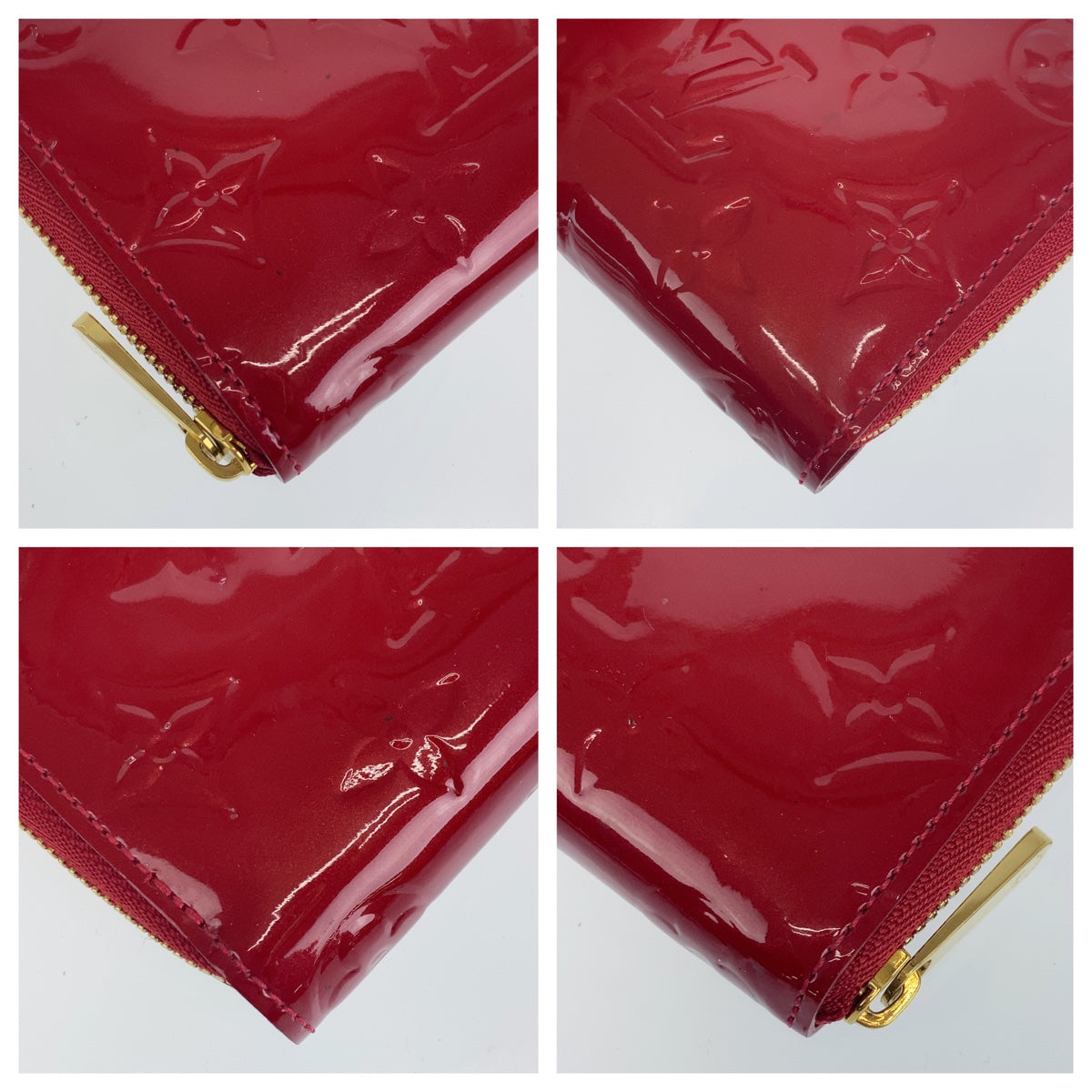 18821
LOUIS VUITTON ルイヴィトン モノグラム ヴェルニ ジッピーコインパース レッド ゴールド金具 エナメル M93608 コインケース コンパクトウォレット  レディース AB32