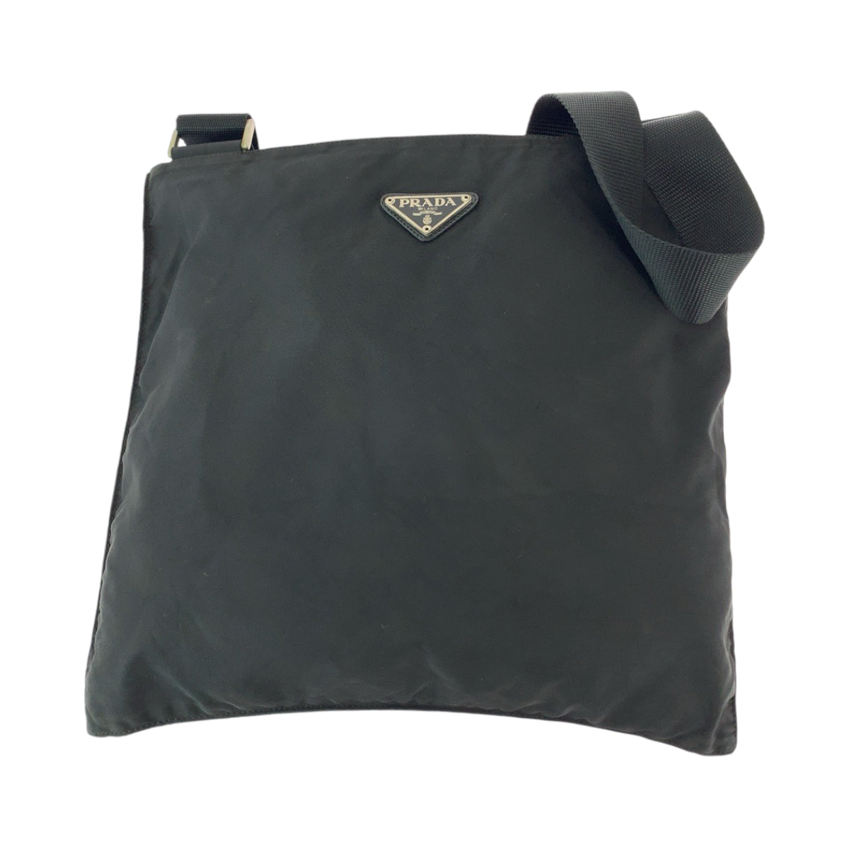 18823
PRADA プラダ テスート 三角ロゴプレート ブラック 黒 シルバー金具 ナイロン ショルダーバッグ メッセンジャーバッグ レディース ABP41