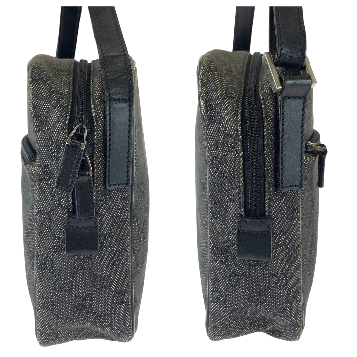 18825
GUCCI グッチ グレー ブラック シルバー金具 GGキャンバス 3136 ショルダーバッグ ポシェット  レディース AB35
