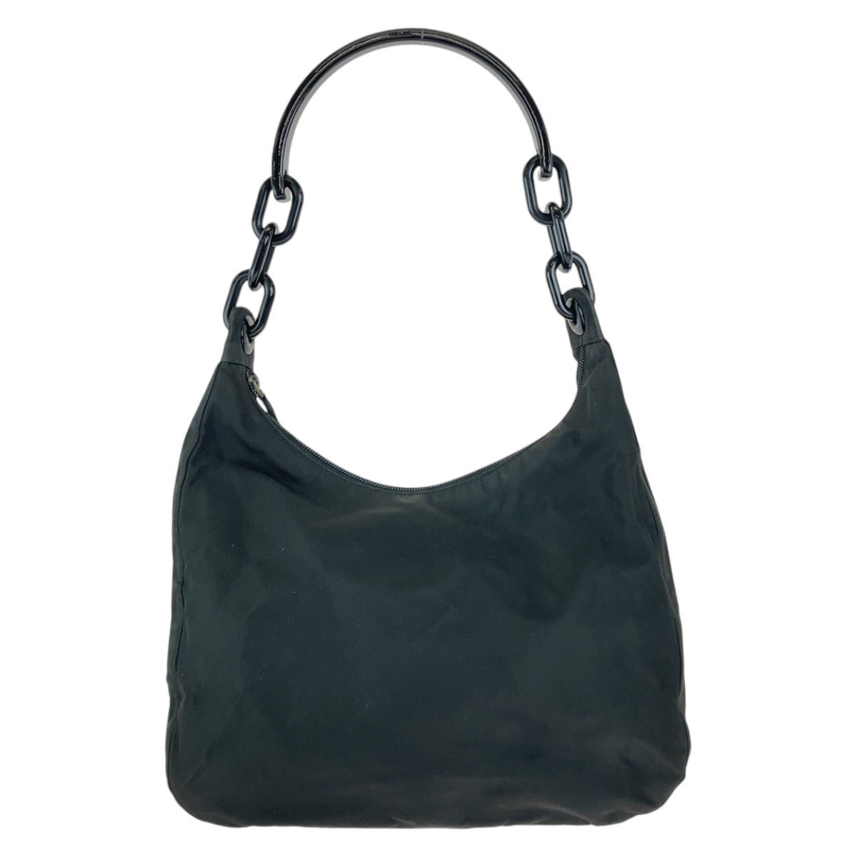 18830
PRADA プラダ テスート 三角ロゴプレート ブラック 黒 シルバー金具 ナイロン ワンショルダーバッグ プラハンドル  レディース AB39