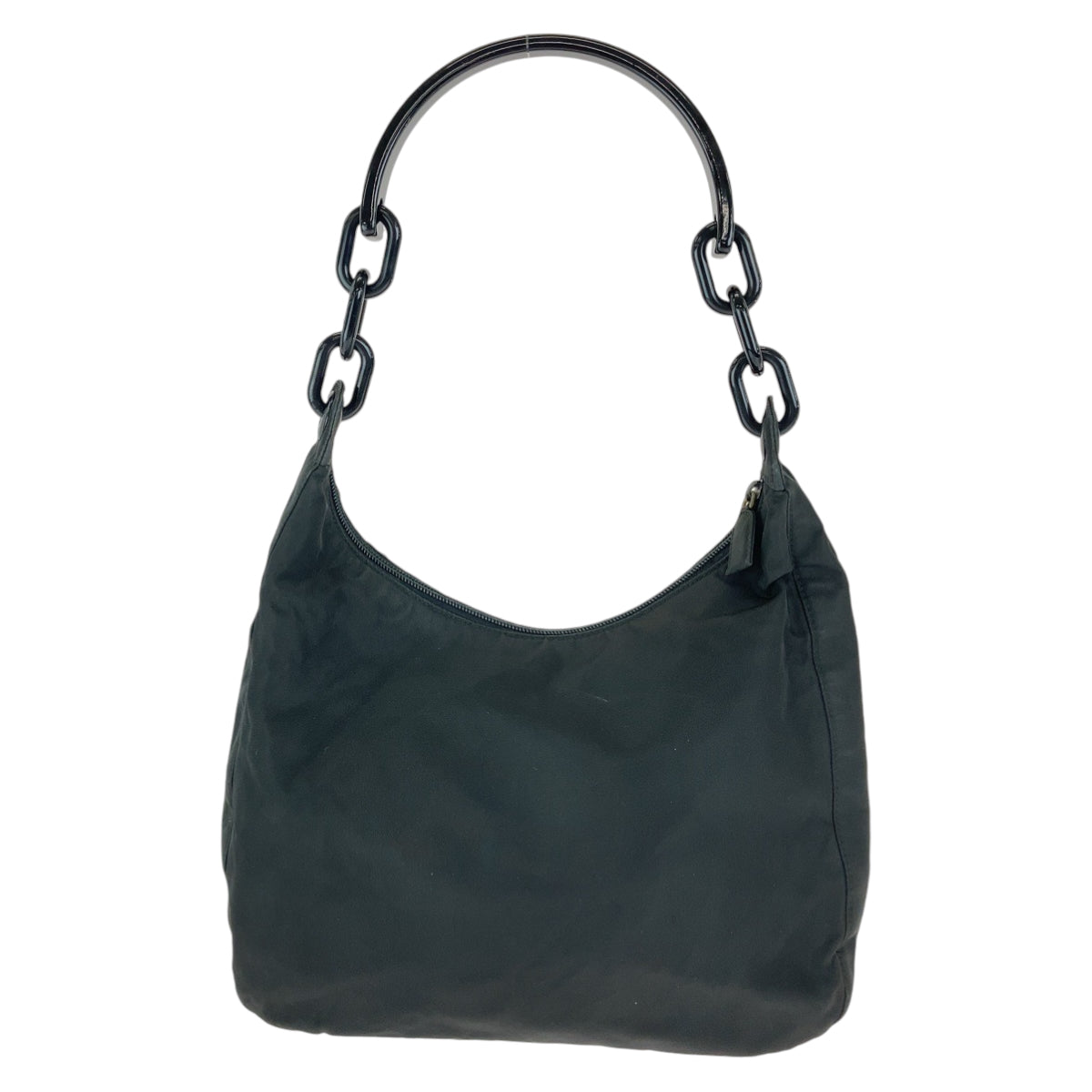 18830
PRADA プラダ テスート 三角ロゴプレート ブラック 黒 シルバー金具 ナイロン ワンショルダーバッグ プラハンドル  レディース AB39