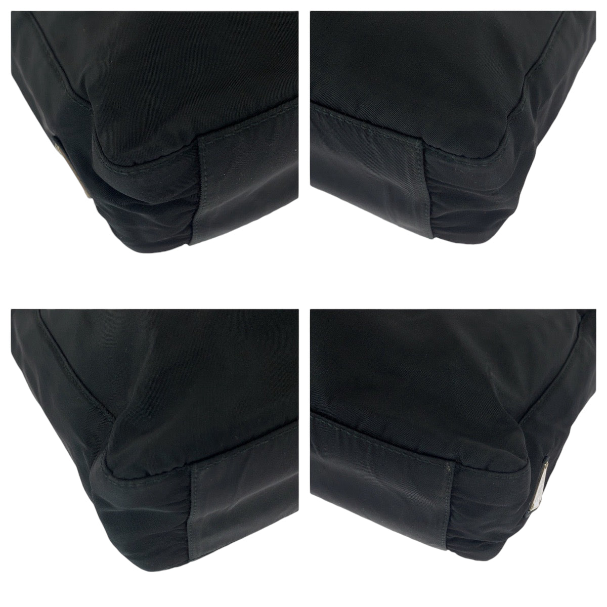 18832
PRADA プラダ テスート 三角ロゴプレート ブラック 黒 シルバー金具 ナイロン トートバッグ ショルダーバッグ  レディース ABP39