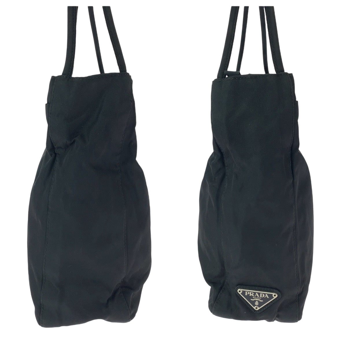 18832
PRADA プラダ テスート 三角ロゴプレート ブラック 黒 シルバー金具 ナイロン トートバッグ ショルダーバッグ  レディース ABP39