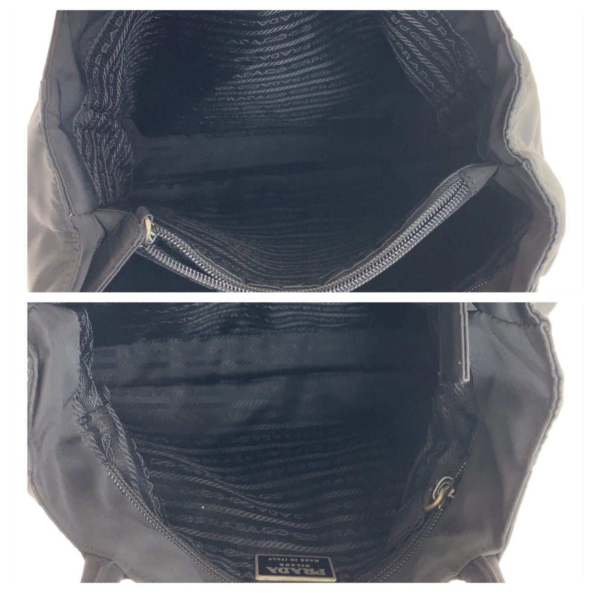 18837
PRADA プラダ テスート 三角ロゴプレート ブラック 黒 シルバー金具 ナイロン トートバッグ ハンドバッグ  レディース AB40