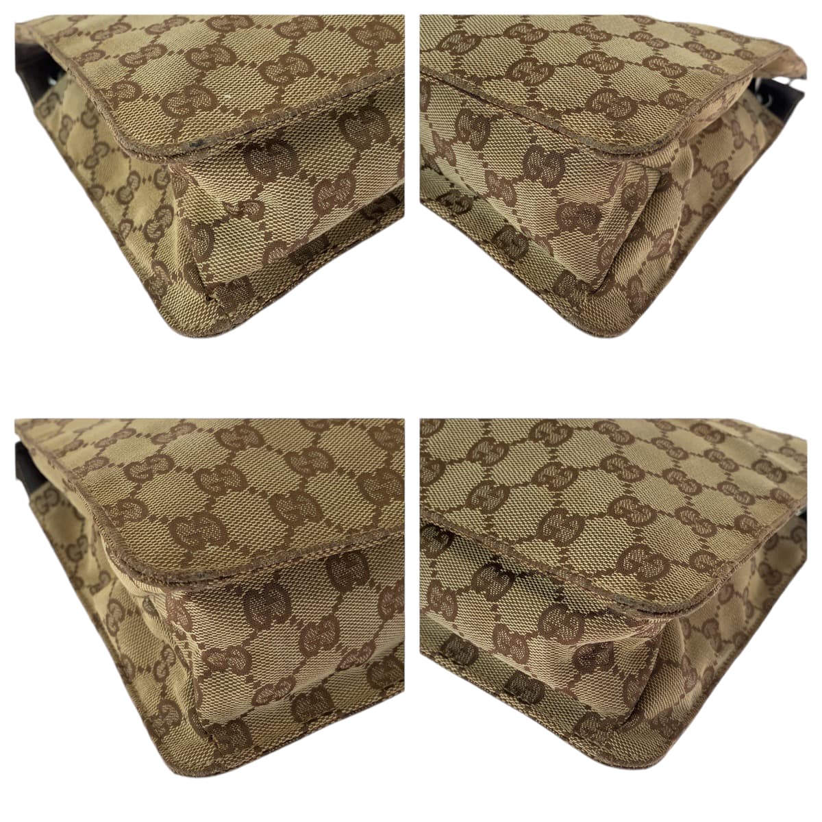 18838
GUCCI グッチ ブラウン シルバー金具 GGキャンバス 120841 ショルダーバッグ ポシェット レディース AB35